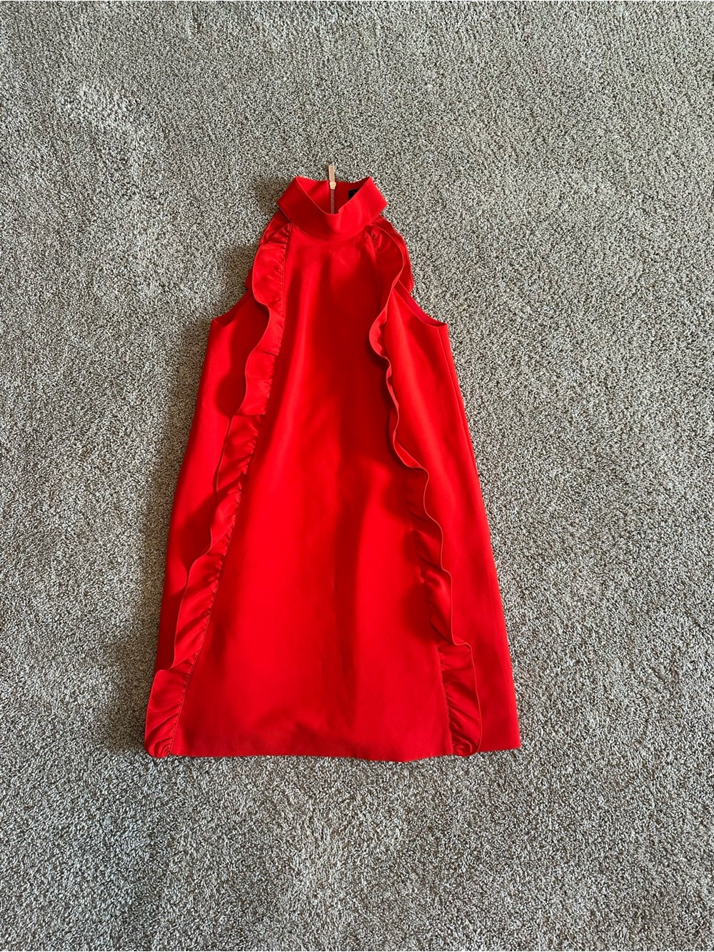 Ted Baker Torriya Red Sleeveless Dress with Ruffle Detail